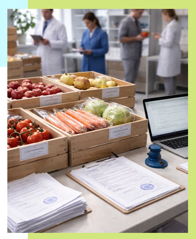 Сертификация овощей и фруктов в Череповце от 8688 р. | Алешин-Чрп