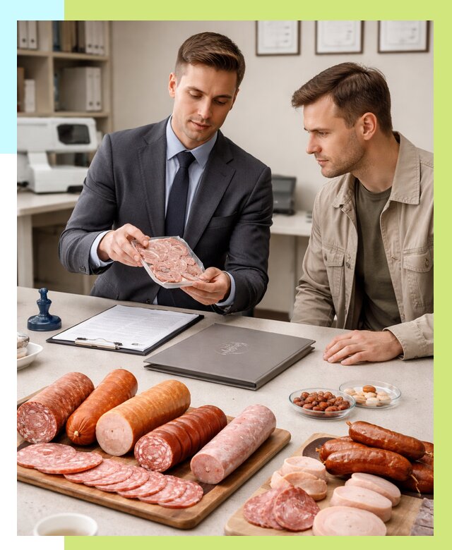 Сертификация колбасных изделий в Череповце от 7666 р. | Алешин-Чрп