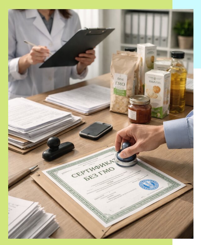 Получение сертификата Без ГМО для продукции в Череповце